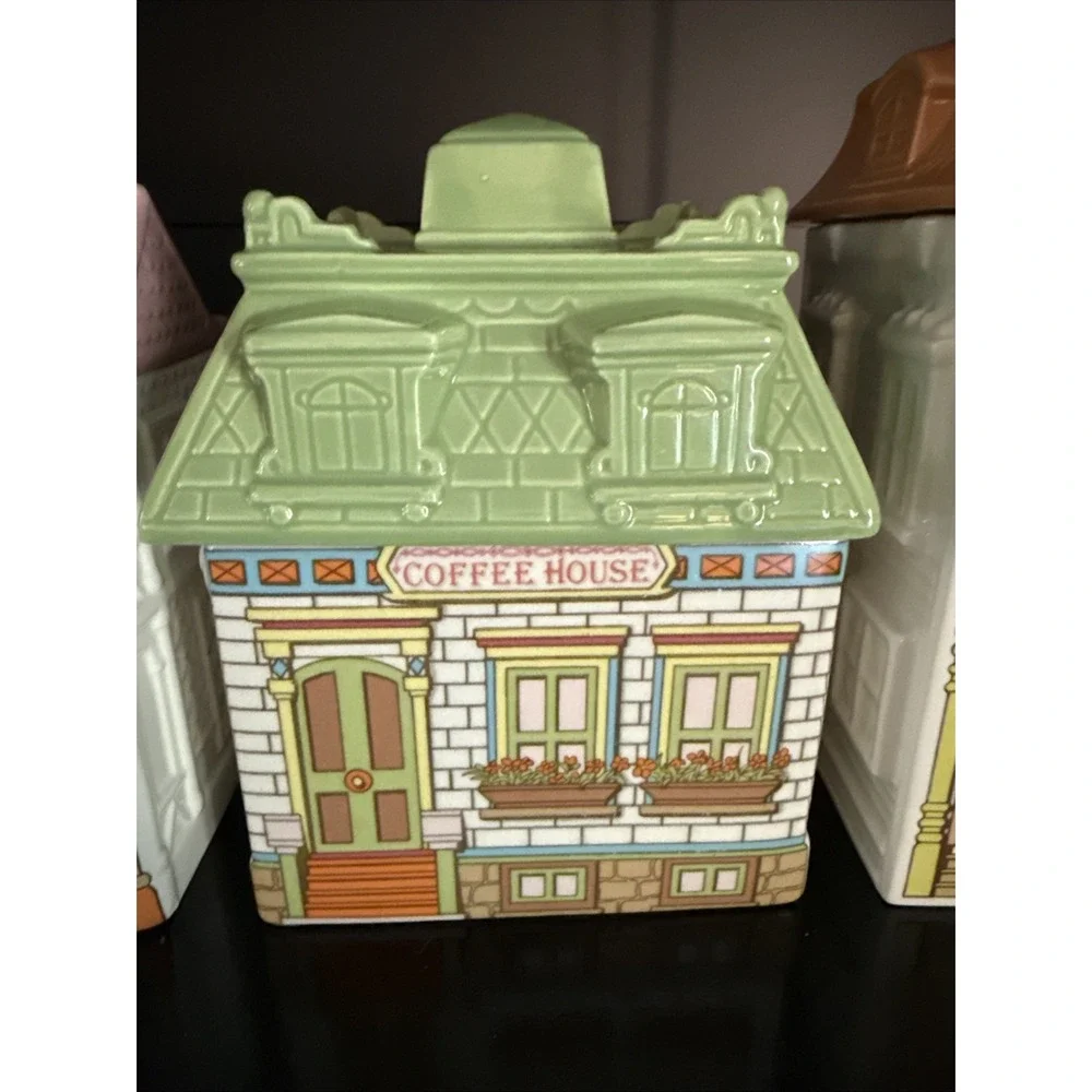AVON Townhouse Canister Collection 4 Piece Set Sweet, Tea, Coffee, Confectionery